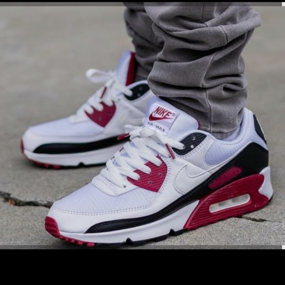 NIKE AIR MAX 90 white black dark beetroot DH1316-100 SIZE 7 - Picture 16 of 16